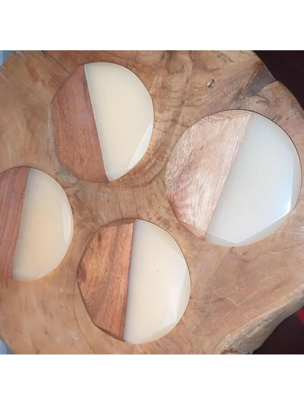 NWT Pier 1 Wood and Resin Coasters Set of 4